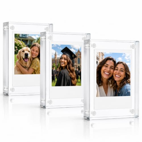 NOBEFY Acrylic Magnetic Picture Frames for Instax Mini - 3 Pack