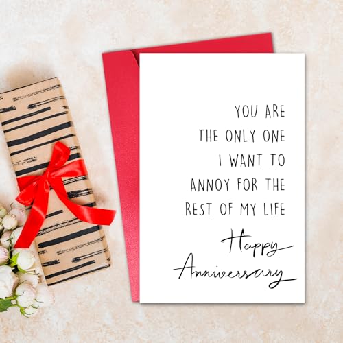 Funny Anniversary Card for Couple - Witty 'Annoy You Forever' Greeting