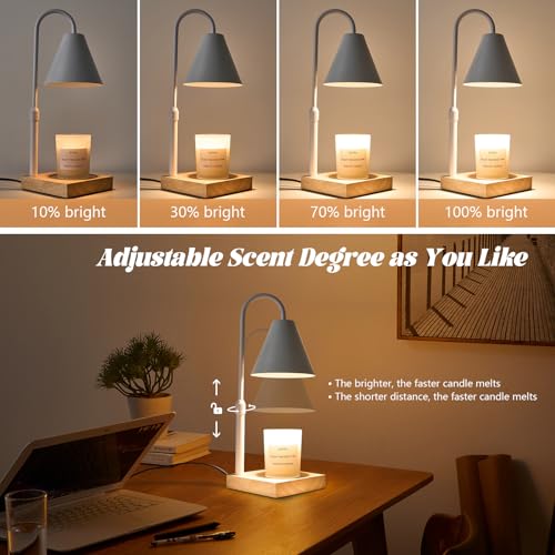White 10.6-Inch Electric Candle Warmer Lamp with Timer & 4-Level Dimmer