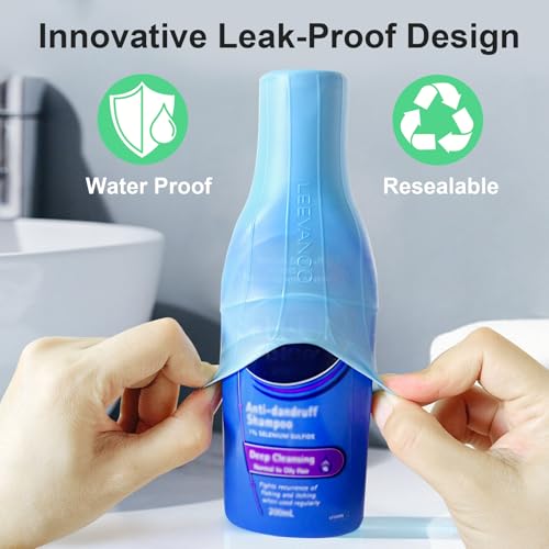 Leevanoo 8 Pcs Silicone Bottle Covers for Travel Leak-Proof Elastic Sleeves
