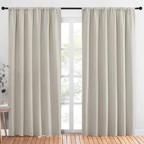 NICETOWN Natural Blackout Curtains - 70" x 84" Draperies (Pack of 2)
