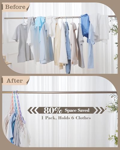 Latoxcaa Space Saving Hangers, 8 Pcs for 48 Clothes - Black