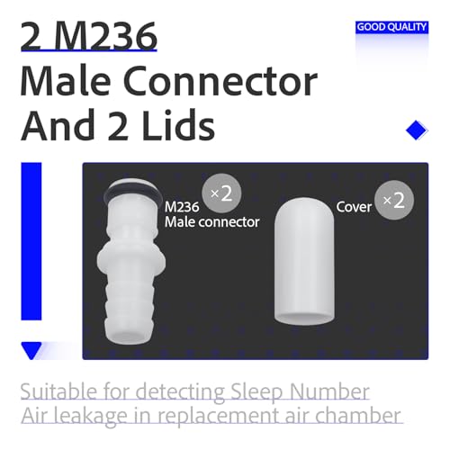 M236 Male Air Bed Connector and Cap Set for Sleep Number Air Chambers