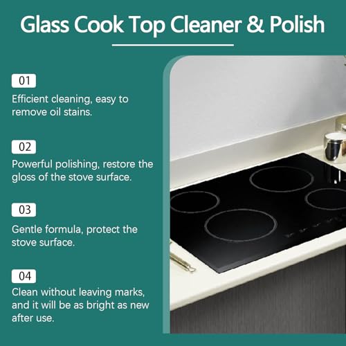 Truey 3-in-1 Glass Cooktop Cleaner - Non-Abrasive Stove Top Polish