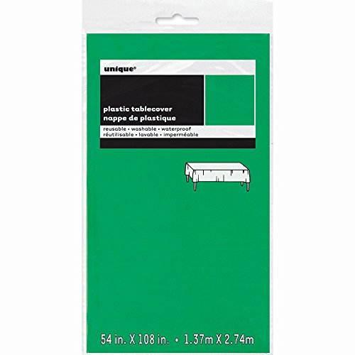Emerald Green Plastic Table Cover 54" x 108" Rectangular Tablecloth