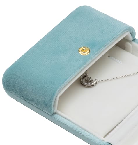 Sage Green Velvet Necklace Pendant Jewelry Box - Gift Storage Case