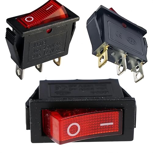 120927-24 Lighted Rocker Switch 4-Pack for Electric Fireplaces