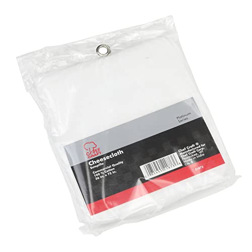 Chef Craft Grade 50 Cheesecloth, 100% Cotton Straining Fabric - 2 Yards