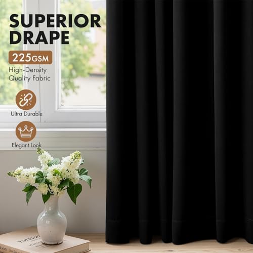 MIULEE Blackout Curtains, 40"x63" Thermal Insulated Rod Pocket Drapes - 2 Panels