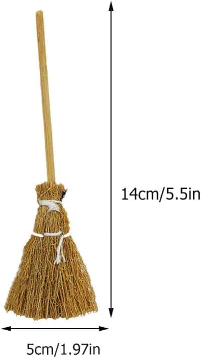 Miniature Witch Broomstick Set - 5 Cinnamon-Scented Props