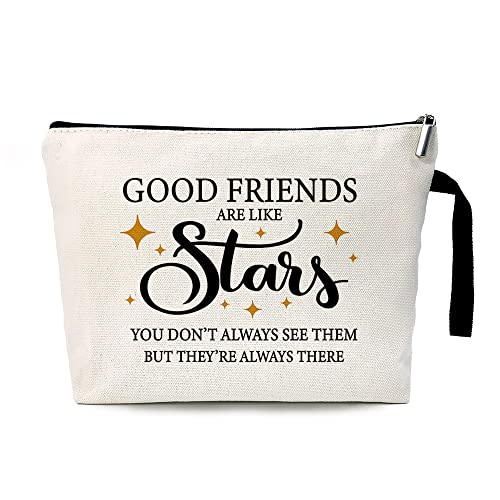 Good Friends Are Like Stars Canvas Cosmetic Bag Friendship Gift