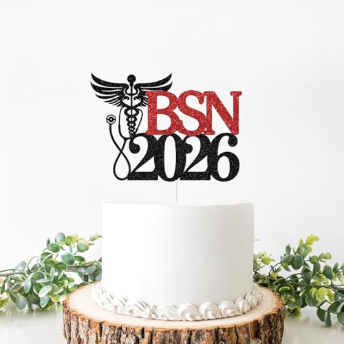 Congrats BSN 2026 Cake Topper - Graduation Party Decoration