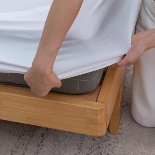 VTNXUN White Full Size Box Spring Cover 4-Way Stretch Elastic Mattress Protector