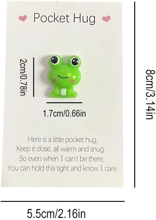 Pocket Hug Frog Token with Encouragement Greeting Card