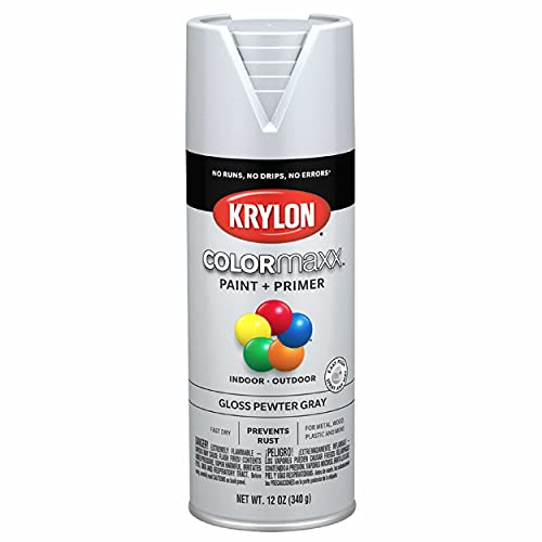 Krylon COLORmaxx Gloss Pewter Gray Spray Paint & Primer - 12 oz