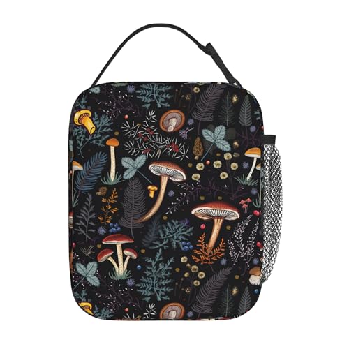 Insulated Women's Lunch Bag - Cute Mushroom Design, Leakproof Cooler