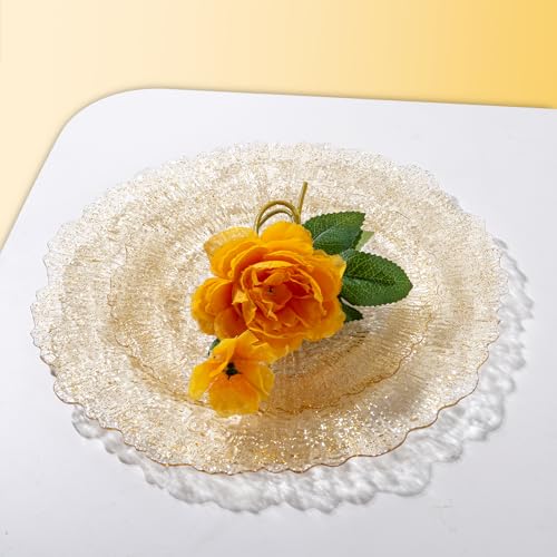 Gold Glitter Disposable & Reusable Plates for Party - 60PCS