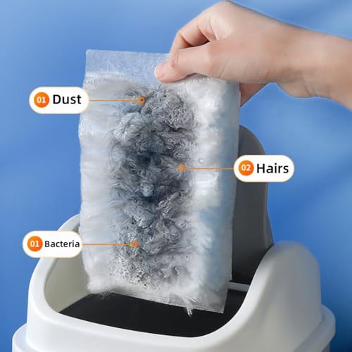 Hlmsyurx Blue 21 Pack Duster Refills Compatible with Swiffer - Heavy Duty Multi-Surface Dusters & Extra Handle