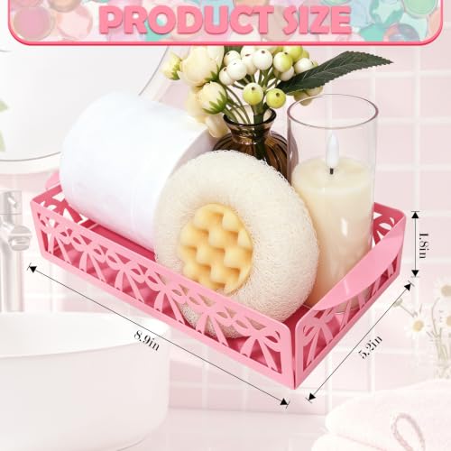 Pink Bow Toilet Paper Holder - Cute Metal Bathroom Storage Basket