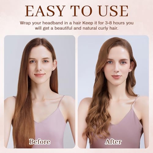 AWAYTR Velvet Heatless Hair Curler Set - Overnight Waves with Satin Bonnet & Scrunchies
