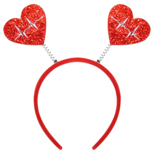 Red Heart Headband for Valentine's Day Bouncy Spring Hair Accessory