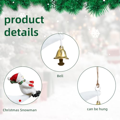 Ziyutam Christmas Moon Snowman Ornament with Bells - Festive Decor