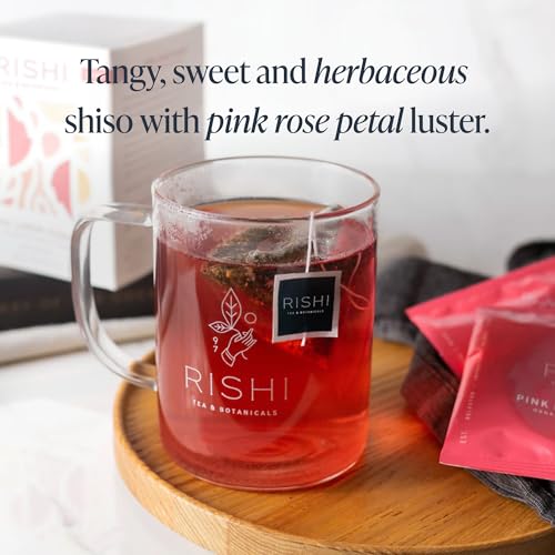 Rishi Tea Pink Lemon Ginger Organic Herbal Tea, 15 Count (Pack of 6)