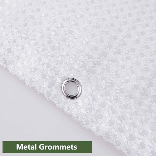 Ezcint Waffle Weave Shower Curtain, Waterproof Fabric, 72x72 Inch, White
