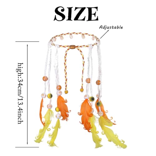 Campsis Boho Feather Headband Hippie Festival Costume Headpiece