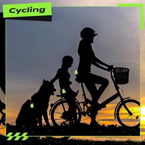 12 Pcs Reflective Keychain Tags Vest Shape Glow in The Dark Keychain Safety Reflector Pendant for Zippers Backpack Dog Collar Bags Walking Running Cycling
