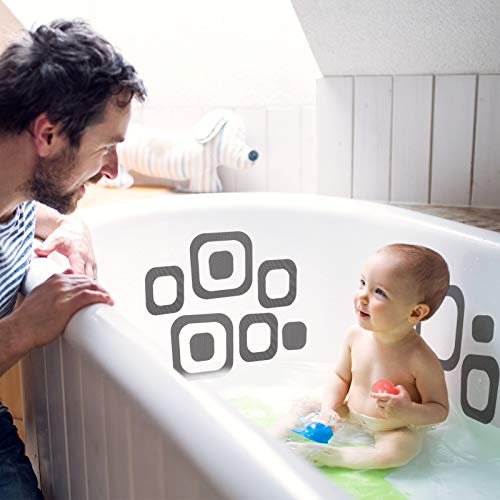 Patelai 20 Pcs Non-Slip Shower Stickers, Adhesive Bath Treads - Gray