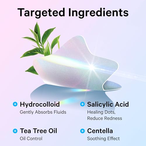 Sosky Holographic Pimple Patches 48ct - Cute Hydrocolloid Acne Stickers with Salicylic Acid