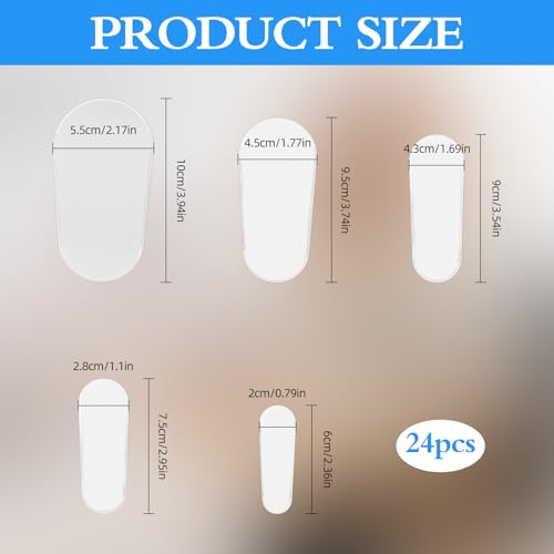 LUSTRIB 24PCS Clear Makeup Brush Covers & Protectors - 6 Sizes PVC Guards