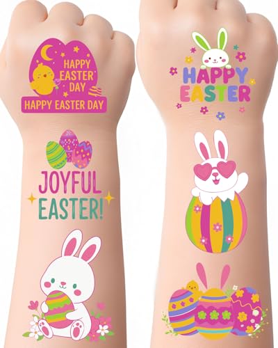 Easter Temporary Tattoos for Kids - 56 Waterproof Designs Party Favors