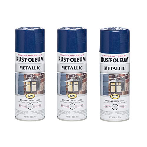 Rust-Oleum Metallic Spray Paint, Cobalt Blue - 3 Pack, Rust Resistant Finish for Metal & Wood