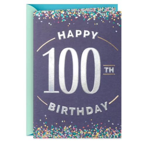 Hallmark 100th Birthday Card - 100 Years Amazing Milestone Greeting Card