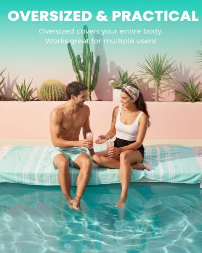 Antfuny Quick-Dry Turkish Beach Towel, Aqua, 72x36 inch - Sand Free XL Blanket