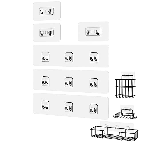 Shower Caddy Adhesive Replacement Stickers - Transparent, 6 Packs