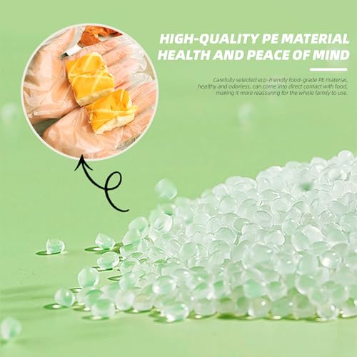 Disposable Food Grade Plastic Gloves - 200 pcs, Textured Grip, One Size
