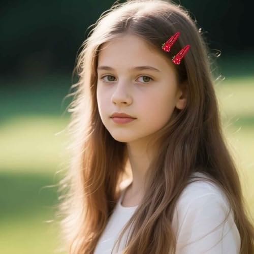 Strawberry Hair Clips 4-Pack - Cute Red Metal Fruit Hair Barrettes