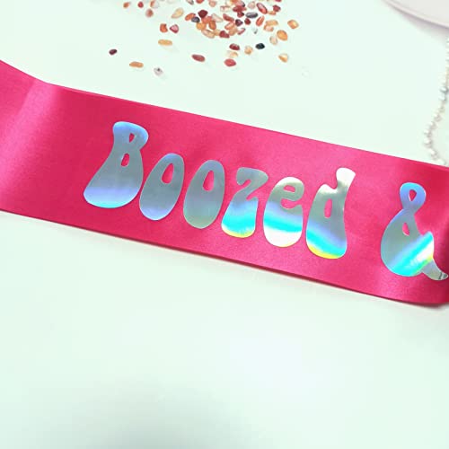 Boozed & Confused Sash for Bachelorette Party - Retro 70s Design