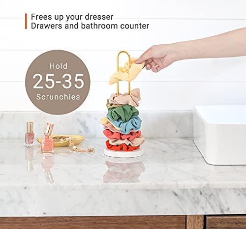 Mkono Gold Scrunchie Holder Stand - Stylish Hair Tie Organizer