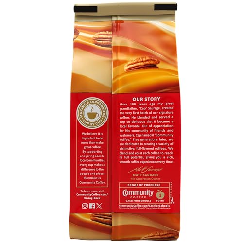 Community Coffee Southern Pecan Praline Ground Coffee, Medium Roast, 12 oz