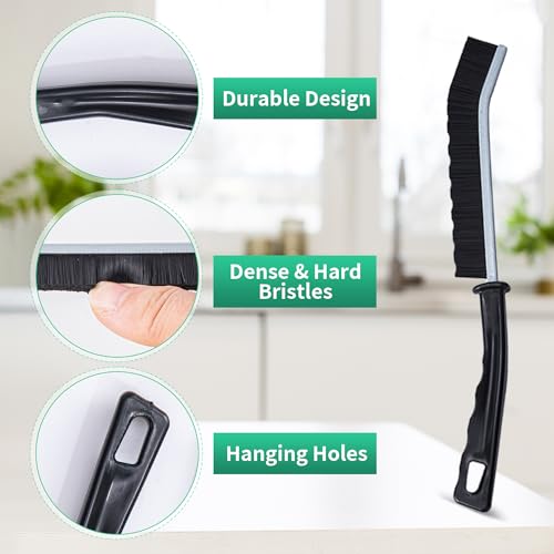 6-Pack Hard Bristle Crevice Cleaning Brushes for Grout & Gaps