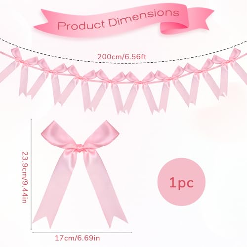 Pink Bow Garland Decoration for Parties - YBEATY