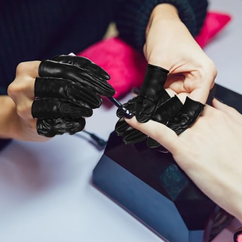 400 Pcs Disposable Latex Finger Cots Protective Fingertips Gloves Black Finger Protectors Sleeves for Industrial, Beauty and More(2.6 x 1.1 Inch)