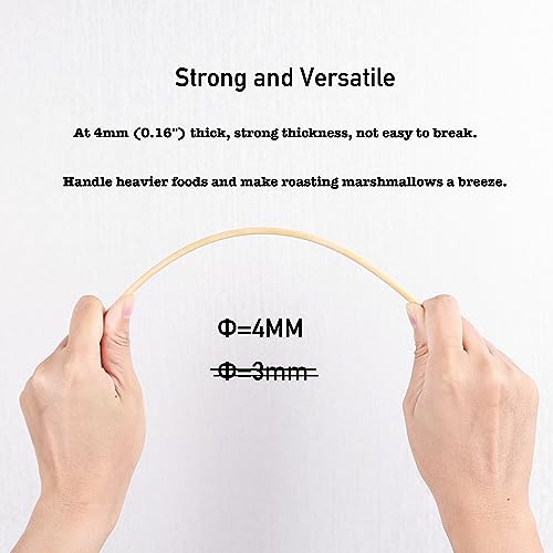 Natural Bamboo Skewers - 100 Pack 8-Inch BBQ Sticks