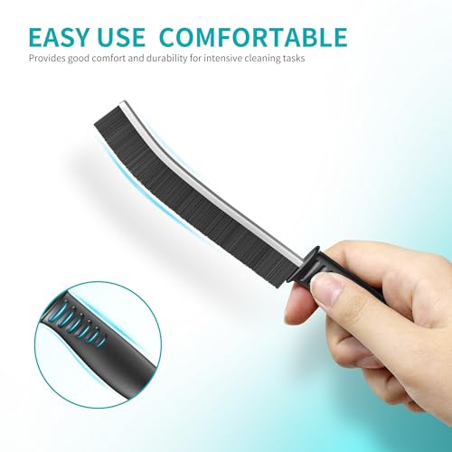 Hard Bristle Crevice Cleaning Brush Set - 3 Piece Detail Scrubbing Tool