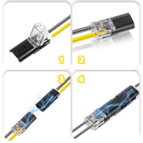 40 Pcs Double Wire Plug-in Connectors for LED Light Strips