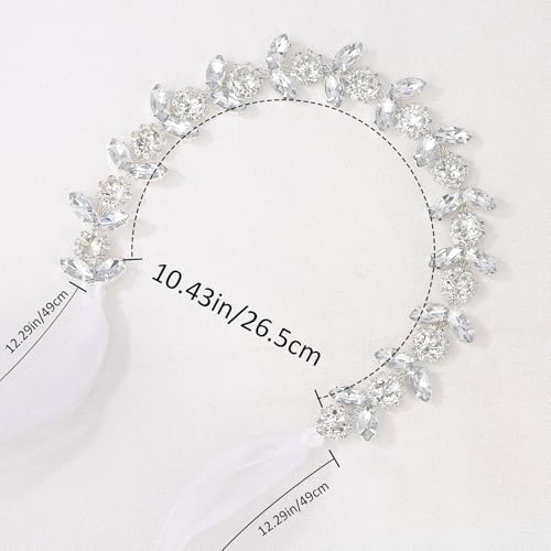 Jaciya Rhinestone Bridal Headband Silver Wedding Hair Accessory